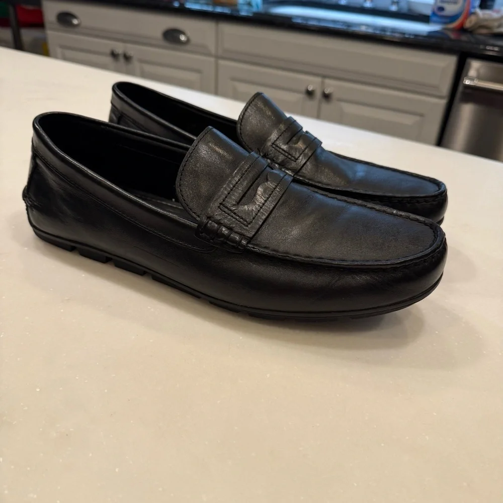 Coach Men’s Leather Driving Loafers Black Leather Sz 12D NEW